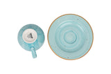 Aqua Tazza da tè con piattino - 230cc - set da 6 - Chaplin Home