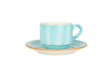 Aura Aqua Tea cup with saucer - 210cc - set of 6 - Chaplin Home