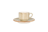 Aura Terrain Taza de espresso con platillo - 80 cc - juego de 6 - Chaplin Home