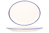 Ovale à bord bleu Assiette de service 36 cm - Chaplin Home