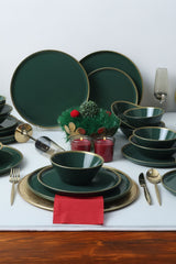 Green/Gold Nordic Dinnerware Set 24 pcs - Chaplin Home