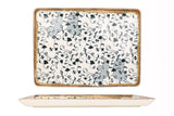 Fluer Amber Rectangular Service Plate 30x22 cm (Floral)
