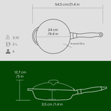 Gjutjärnsstekpanna med glaslock - 24 cm