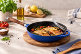 Bratpfanne aus Gusseisen mit Glasdeckel – 24 cm