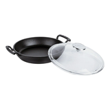 Gjutjärnsstekpanna med glaslock - 24 cm