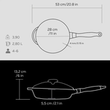 Patelnia żeliwna ze szklaną pokrywką - 28 cm