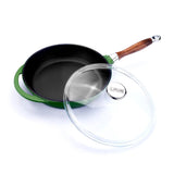 Patelnia żeliwna ze szklaną pokrywką - 28 cm