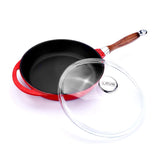 Sartén de hierro fundido con tapa de cristal - 28 cm