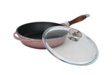 Sartén de hierro fundido con tapa de cristal - 24 cm
