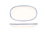 Linea Blue Ovale Assiette de service 24x14 cm - Chaplin Home
