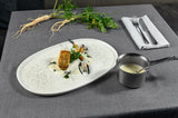 Lunar White Ovale Assiette de service 34 cm - Chaplin Home