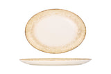 Rust Brown Plato de Servicio Ovalado 27x16 cm