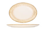 Rust Brown Plato de Servicio Ovalado 33x19 cm