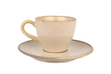 Sand Hygge Espresso cup with saucer - 80cc - set of 6 - Chaplin Home