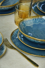 Service de table bio Shizen bleu 18 pièces - Chaplin Home