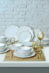 Juego de Vajilla Romeo Blanco/Dorado 24 piezas - Chaplin Home