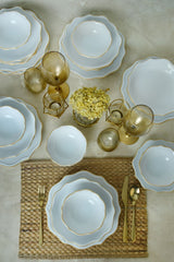 Juego de Vajilla Romeo Blanco/Dorado 24 piezas - Chaplin Home